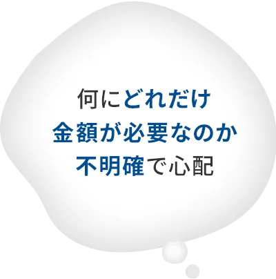 何にどれだけ金額が必要なのか不明確で心配
