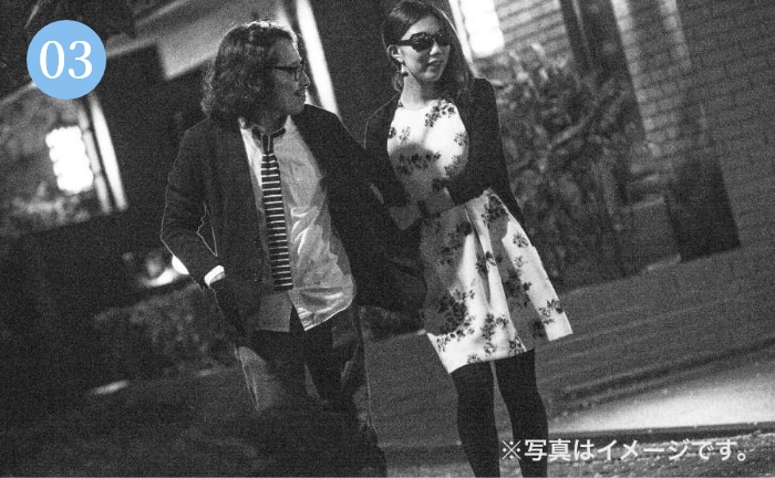 浮気の証拠写真の画像、イメージ図